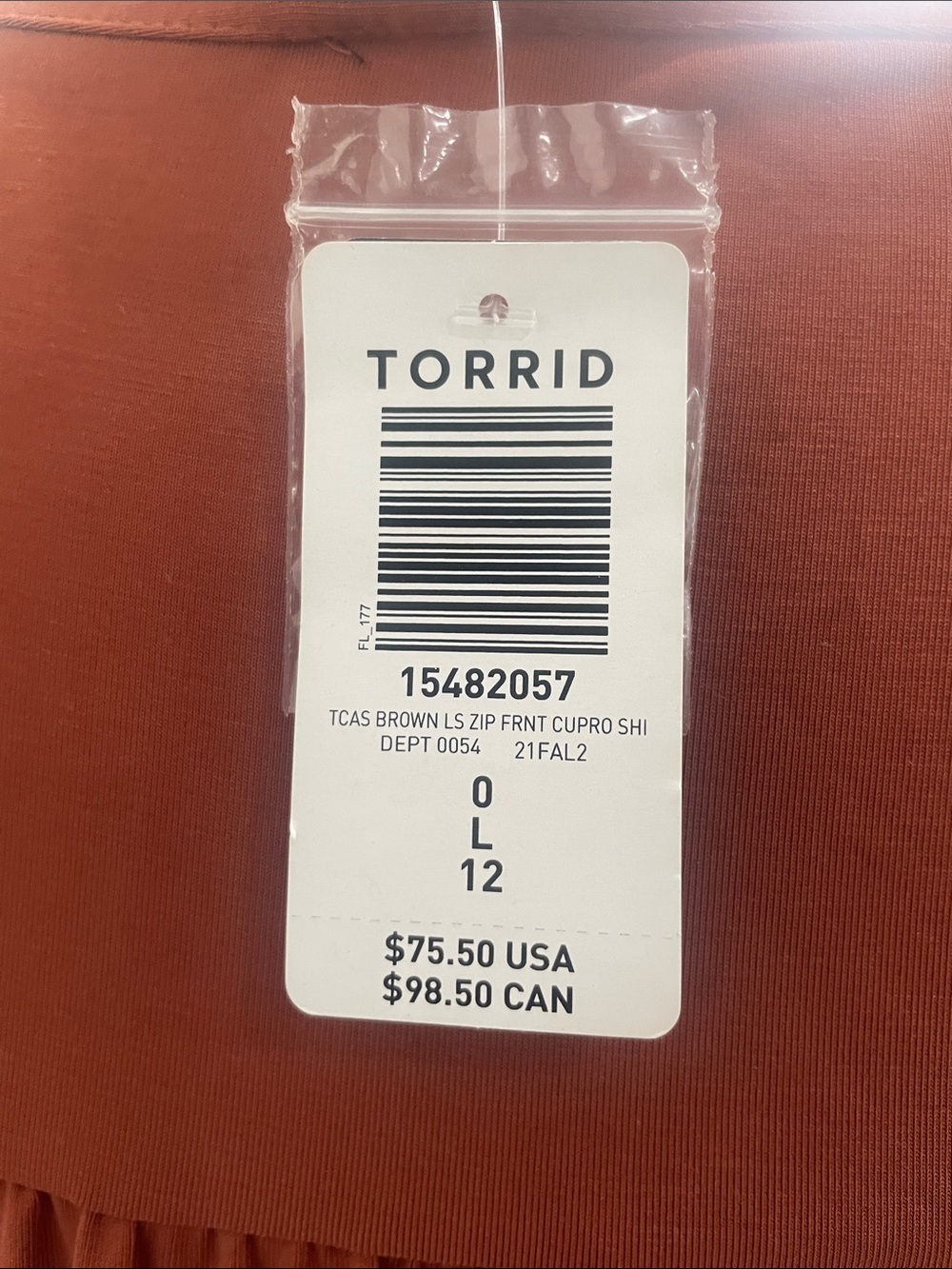 torrid Rust Zip-Front Drawstring Midi Dress - Picture 2 of 7